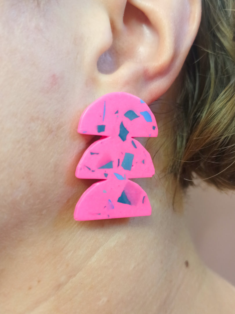 Boucles d'oreilles Anni - Jesmonite colorée artisanale