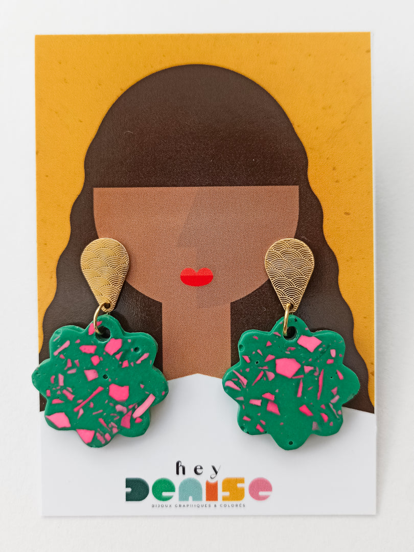 Boucles d'oreilles Elsa - Pendantes soleils artisanat