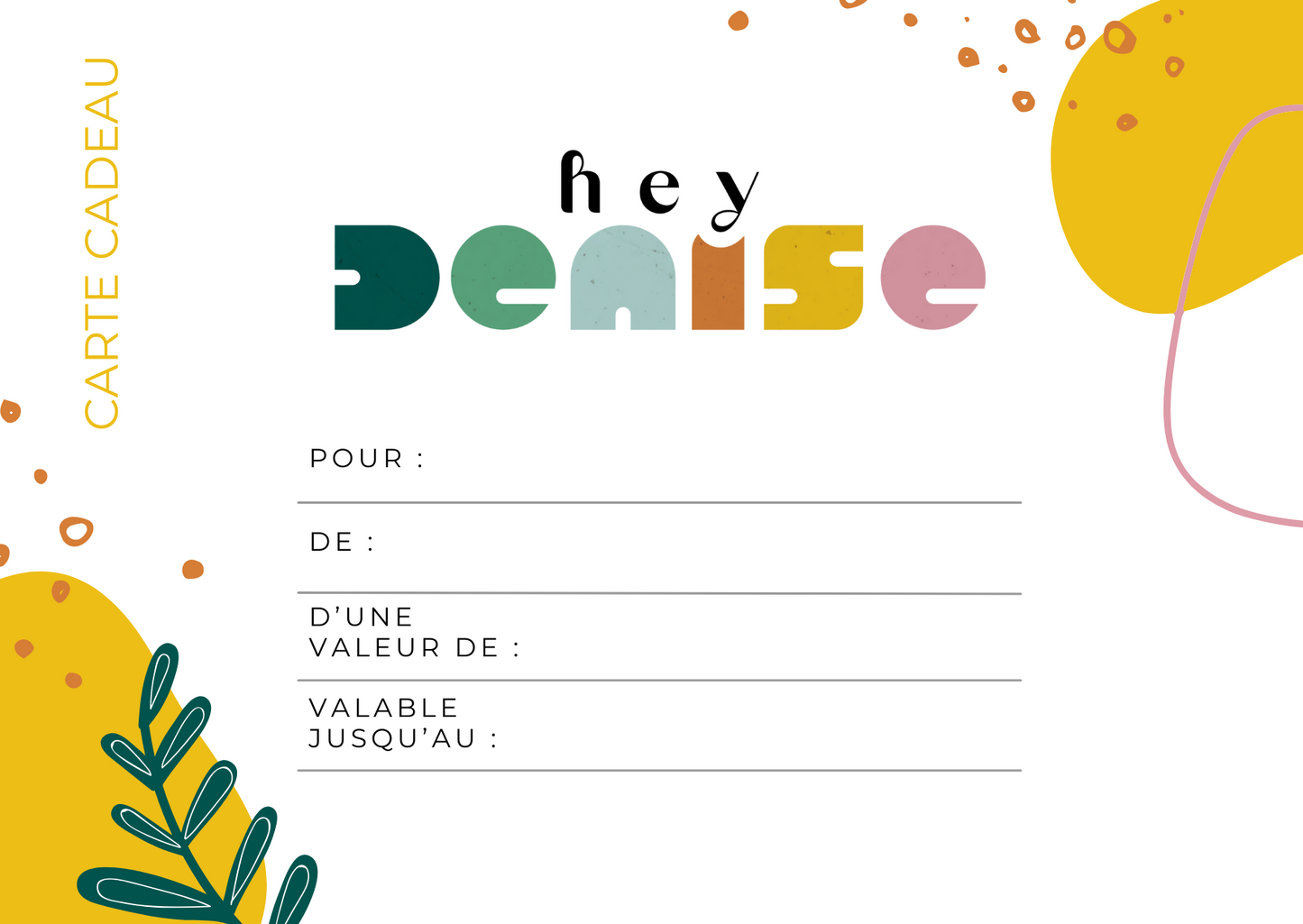 Carte-cadeau Hey Denise