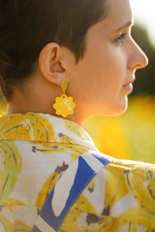 Boucles d'oreilles Elsa - Pendantes soleils artisanat