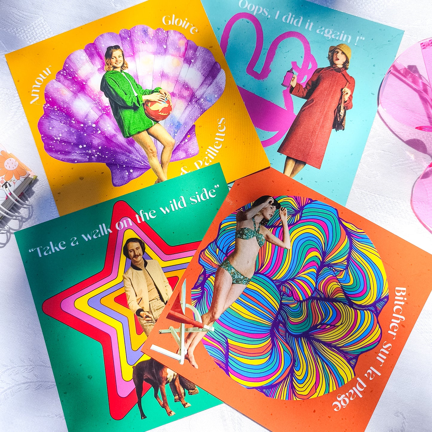 Cartes postales collage vintage - Collection Paper Pop
