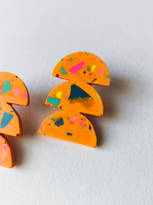 Boucles d'oreilles Anni - Jesmonite colorée artisanale