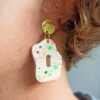 boucles d'oreilles motifs terrazzo en Jesmonite fait main en France